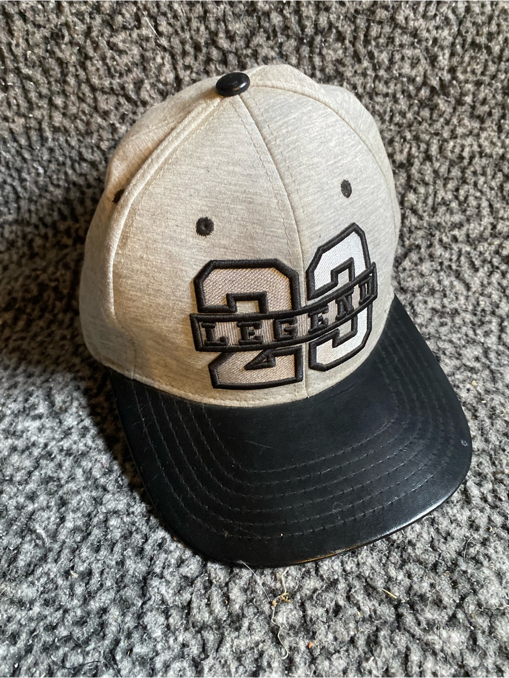 Gray and Black Snapback Cap with '23' Patch
